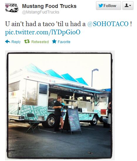 SoHo Taco Gourmet Taco Truck - Mustang Food Truck Roundup - Yorba Linda High School - Yorba Linda CA - Tweet #3