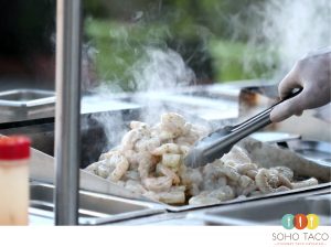 SOHO TACO Gourmet Taco Catering - Wedding - La Canada Thursday Club - Grilling Shrimp