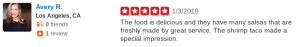 SOHO TACO Gourmet Taco Catering - 5 Star Yelp Review - Salsas - Shrimp Tacos
