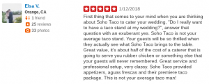 SOHO TACO Gourmet Taco Catering - 5 star yelp review - appetizers
