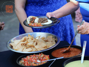 SOHO TACO Gourmet Taco Catering - The French Estate Wedding - Adding Salsa Roja
