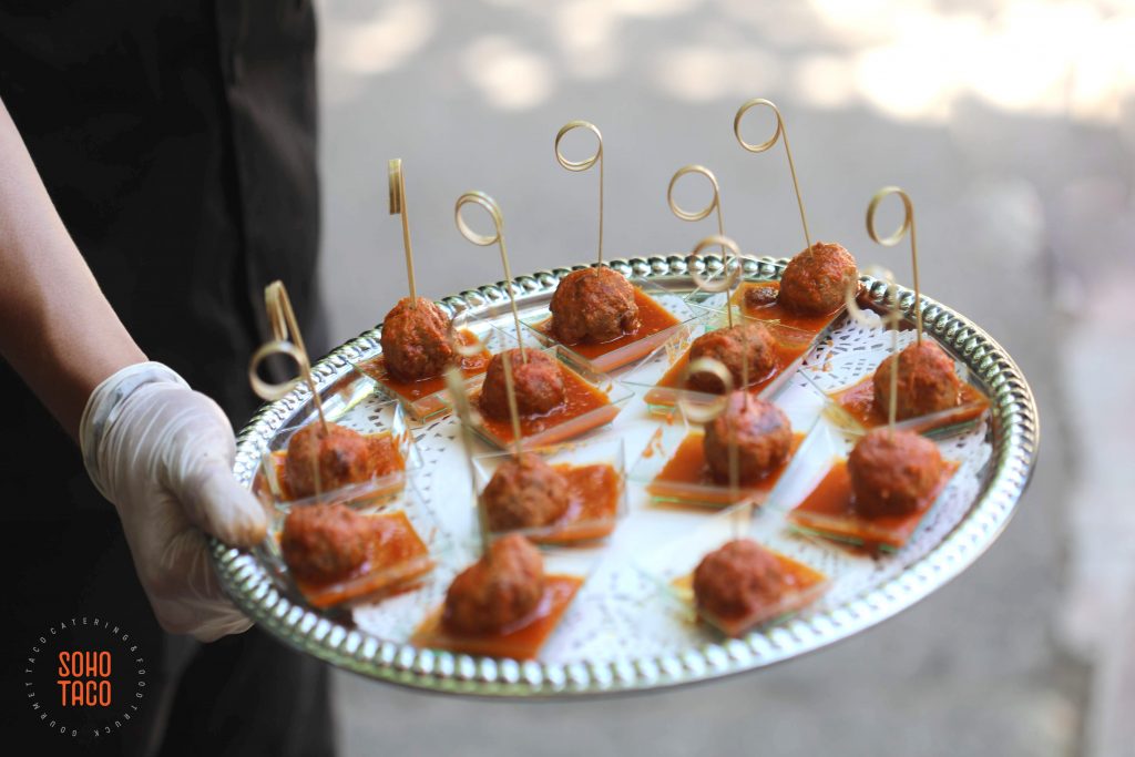 SOHO TACO Gourmet Taco Catering - The French Estate Wedding - Tray of Albondigas